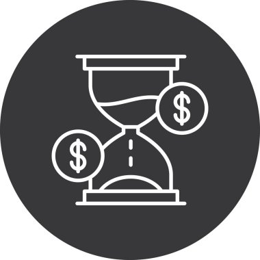 Kum Saati Simgesi, Basit Renk Vektörü İllüstrasyonu