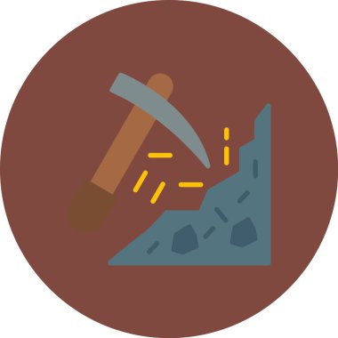 maden simgesi, düz simge tasarımı illüstrasyonu