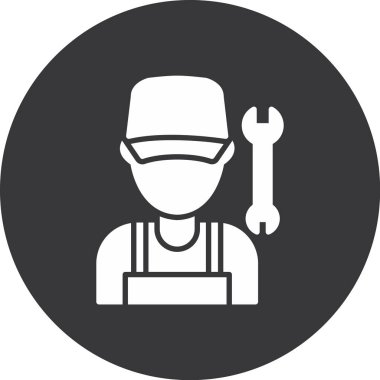 Koruyucu kasklı bir adamın vektör çizimi