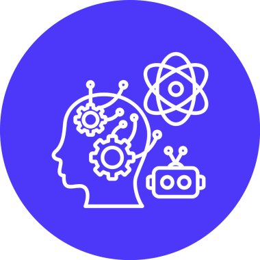 Yapay Zeka simgesi, vektör illüstrasyonu