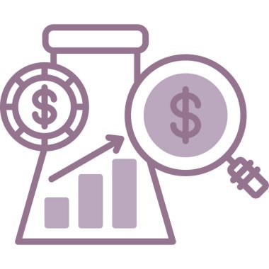 iş ve finans çizgisi renkli vektör simgesi.