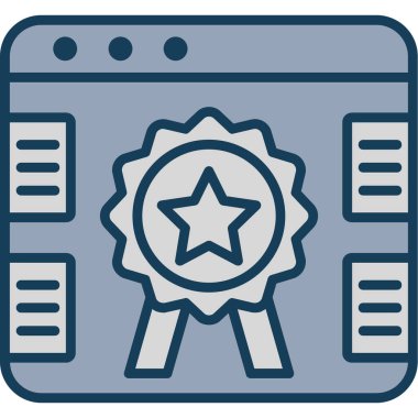 Sertifika. Web simgesi basit illüstrasyon