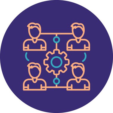 Takım çalışması. Web simgesi basit illüstrasyon