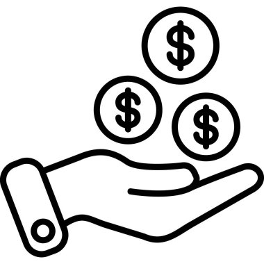 Dolar sikkeleri simgesi. beyaz arkaplanda izole edilmiş web tasarımı için ana para sikkeleri vektör simgesi