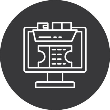 vektör yazıcı simgesi çizimi