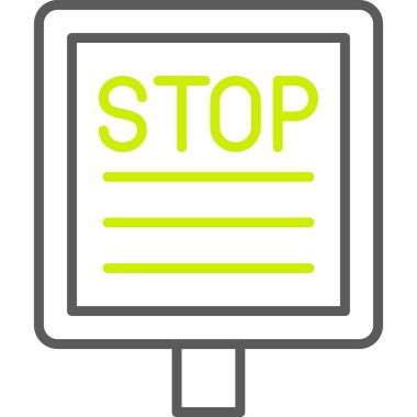 Dur işareti vektör satırı simgesi