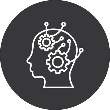 Beyin simgesinin vektör illüstrasyonu