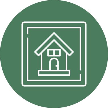 güzel ev vektör çizgisi simgesi