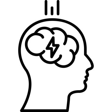 beyin ve elektrik ampul simgesi
