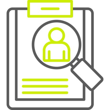 Büyüteci olan bir belgenin vektör illüstrasyonu