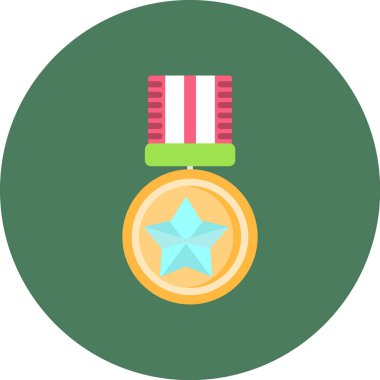 Madalya ikonu. Web için ödül vektör simgesinin düz çizimi