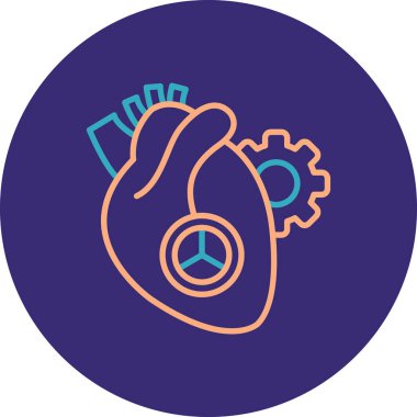 Kalp ikonu vektör illüstrasyonu