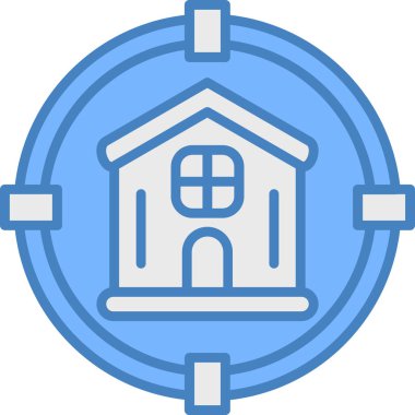 Bina. Web simgesi basit illüstrasyon