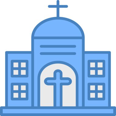 Kiliseye. Web simgesi basit illüstrasyon