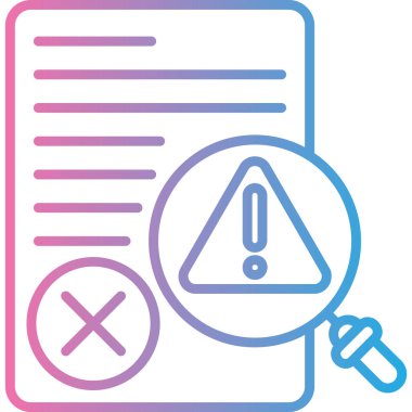 çapraz işaretli bir belgenin vektör simgesi