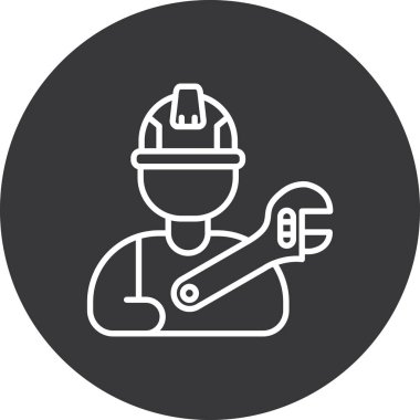 Bir işçi simgesinin vektör illüstrasyonu