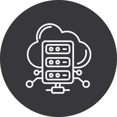 sunucu bulut hesaplama simgesi ana hat biçiminde