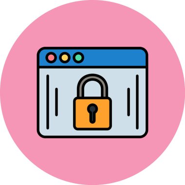 Kilit. Web simgesi basit illüstrasyon