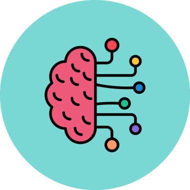 Beyin. Web simgesi basit illüstrasyon