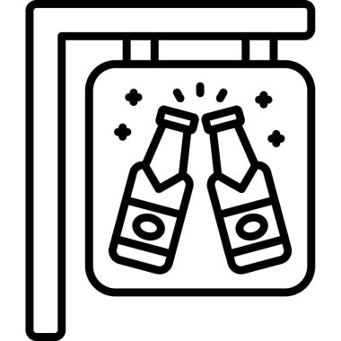 Bira şişe simgesi, anahat stili