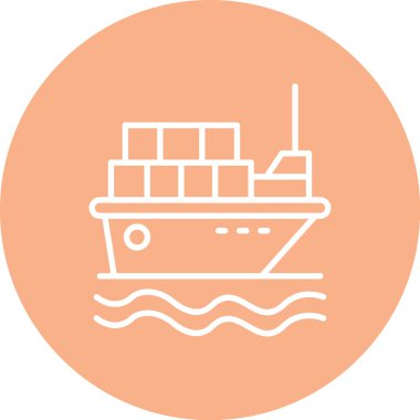 kargo gemisi simgesi vektör çizimi