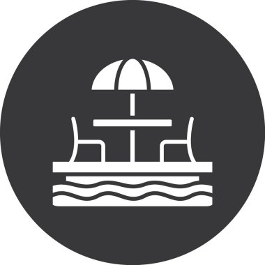 Bir tekne simgesinin vektör illüstrasyonu