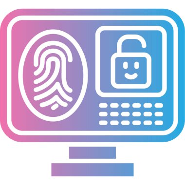 Parmak izi. Web simgesi basit illüstrasyon