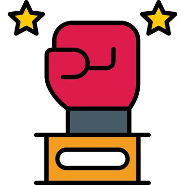 Boks eldivenleri simgesi. Boks eldivenleri vektör simgesi web için basit örnek