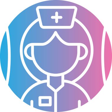 Hemşire simgesinin vektör illüstrasyonu