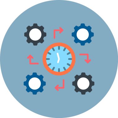 dişli saat zaman simgesi vektör illüstrasyonu