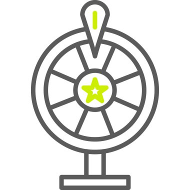 Çizgi film pusula simgesinin vektör çizimi