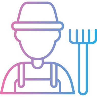 Çiftçi. Web simgesi basit illüstrasyon