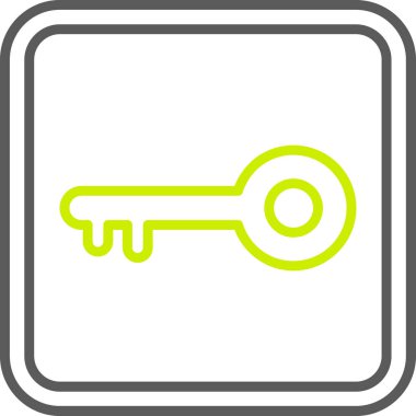 anahtar vektör simgesi. biçim iki renkli düz simge sembolü, yuvarlak açılar, gri renkler, beyaz arkaplan.