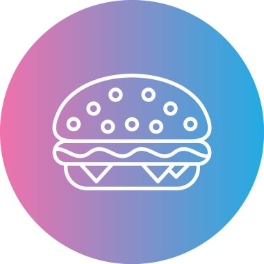 Hamburger. Web simgesi basit illüstrasyon