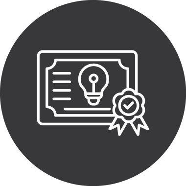 Sertifika ikonu vektör illüstrasyonu