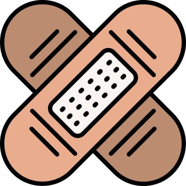 Bandaj tıbbi simgesi, vektör illüstrasyonu