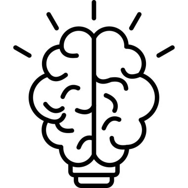 Beyin fikir simgesi ana hatlar biçiminde