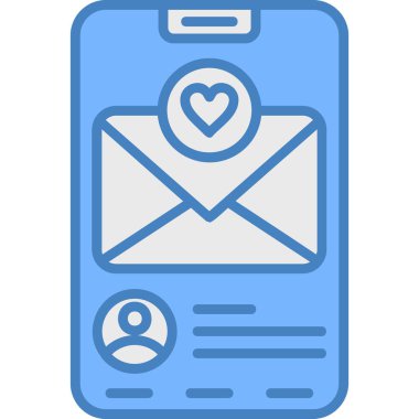 Mesaj var. Web simgesi basit illüstrasyon