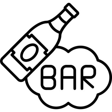 Bar ikonu. Web için basit alkol vektör simgesi çizimi