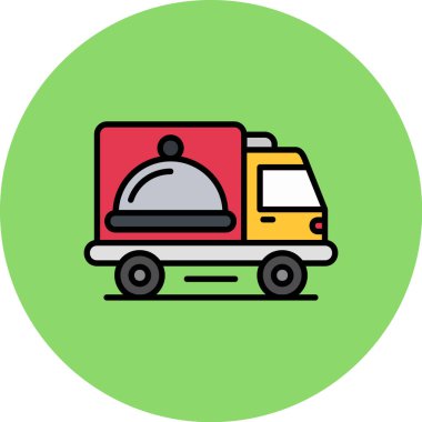 beyaz arkaplanda dağıtım kamyonu simgesi, vektör illüstrasyon tasarımı