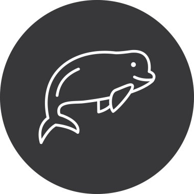 Arkaplanda izole edilmiş çizgi biçiminde köpekbalığı simgesi vektör çizimi