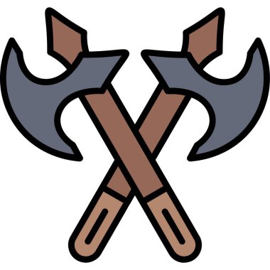 Beyaz arkaplanda çapraz eksenler, illüstrasyon, vektör.