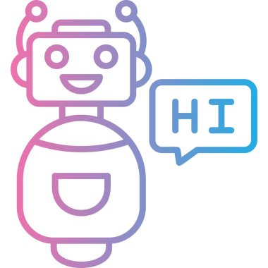 robot. Web simgesi basit illüstrasyon