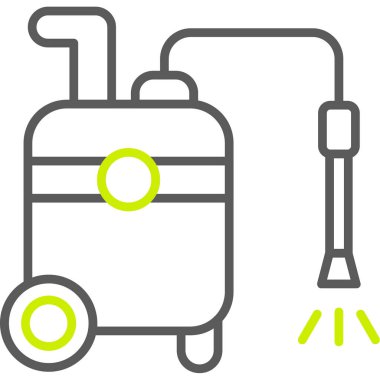 Beyaz arkaplanda izole edilmiş ana hatlı klima simgesi