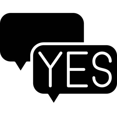 evet ileti simgesi, vektör illüstrasyonu