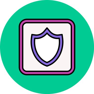 Kalkan. Web simgesi basit illüstrasyon