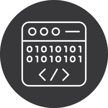 vector illustration of modern b lack icon of code