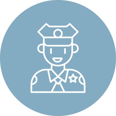 Polis çizgisi simgesi, vektör illüstrasyonu