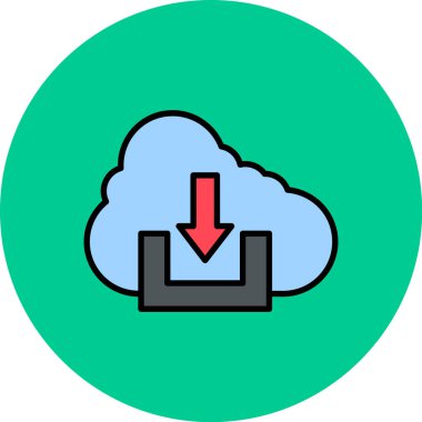 veri bulut indirme simgesi doldurulmuş - özet biçimi