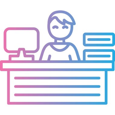 dizüstü bilgisayarı ve takvim vektör illüstrasyon tasarımı olan ofis çalışanı